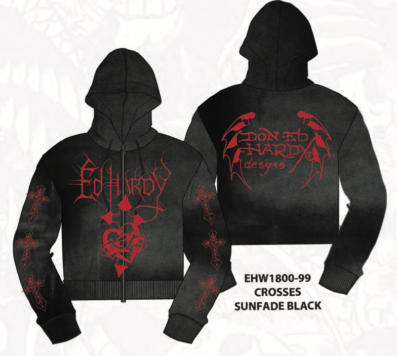 CROSSES ZIP FRONT HOODIE