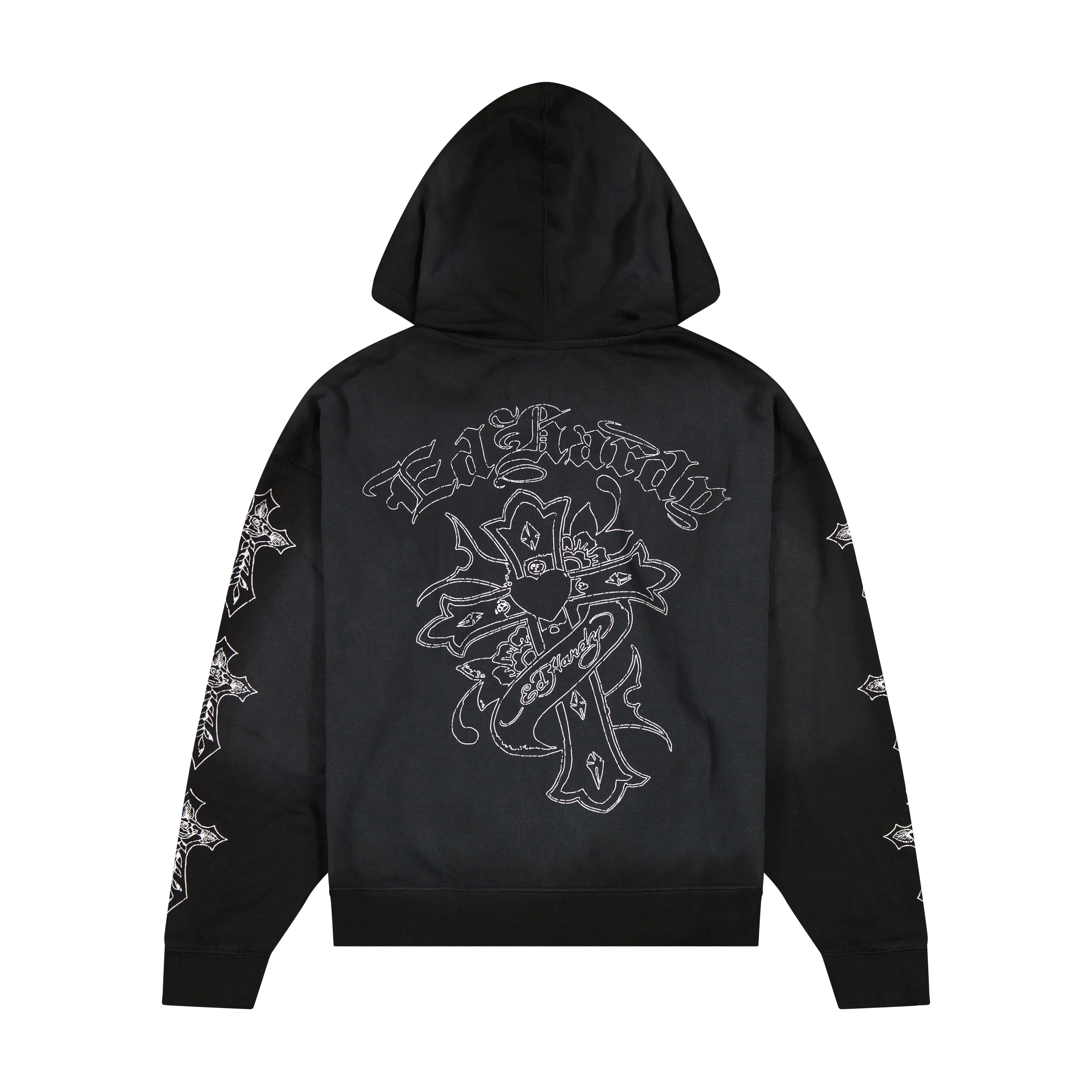 CROSSES BOXY ZIP HOODIE(SUNFADE BLACK)